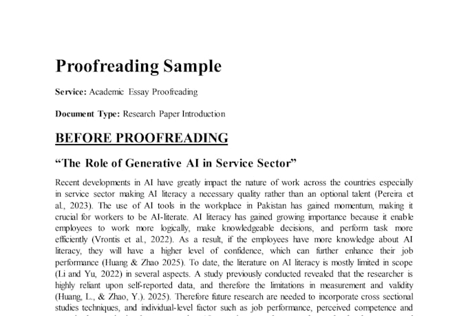 provide the proofreading services